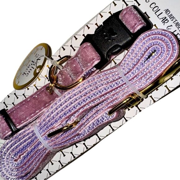 Puptown Chic Adjustable Purple Glitter Velour Dog Collar & Leash Set Size Small - Picture 12 of 15